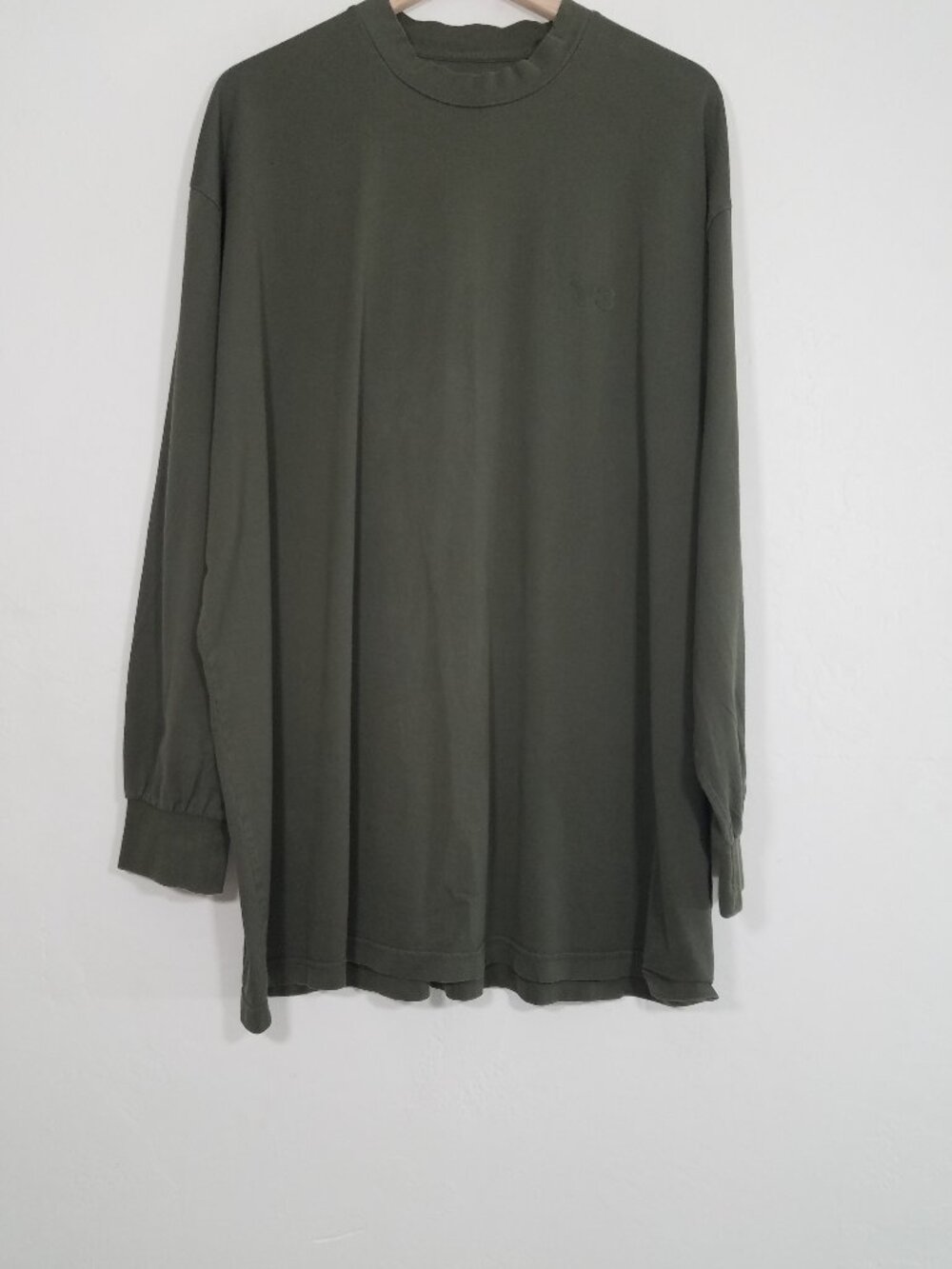Y-3 Adidas Yohji Yamamoto Mens Long Sleeve T-Shirt Green Size 2XL